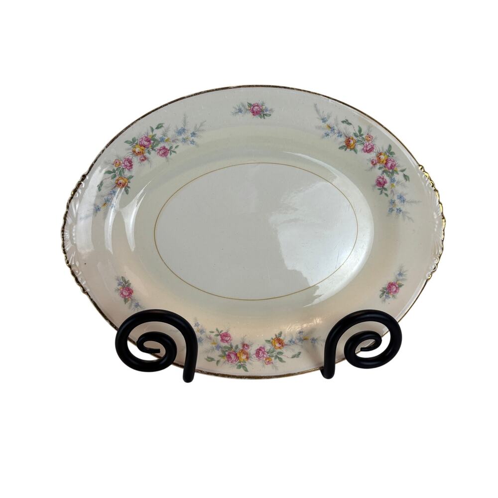 Homer Laughlin Ferndale Eggshell Nautilus N1627 Oval Serving Platter – 11"